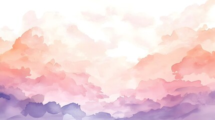 Sunset-inspired watercolor background with warm oranges, pinks, and purples