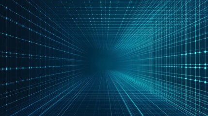 Futuristic Grid Design in Blue and Teal for Business Technology Concepts with Copy Space