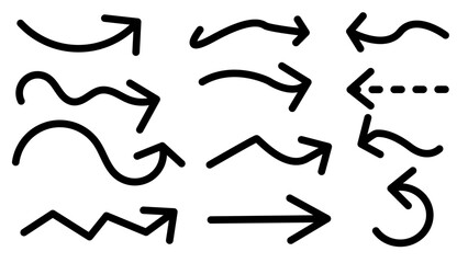 set of arrow isolated white background