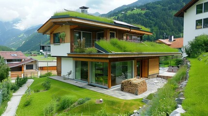 Obraz premium a green home and environmentally friendly construction