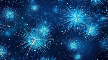 Naklejka premium Abstract Blue Fireworks Background