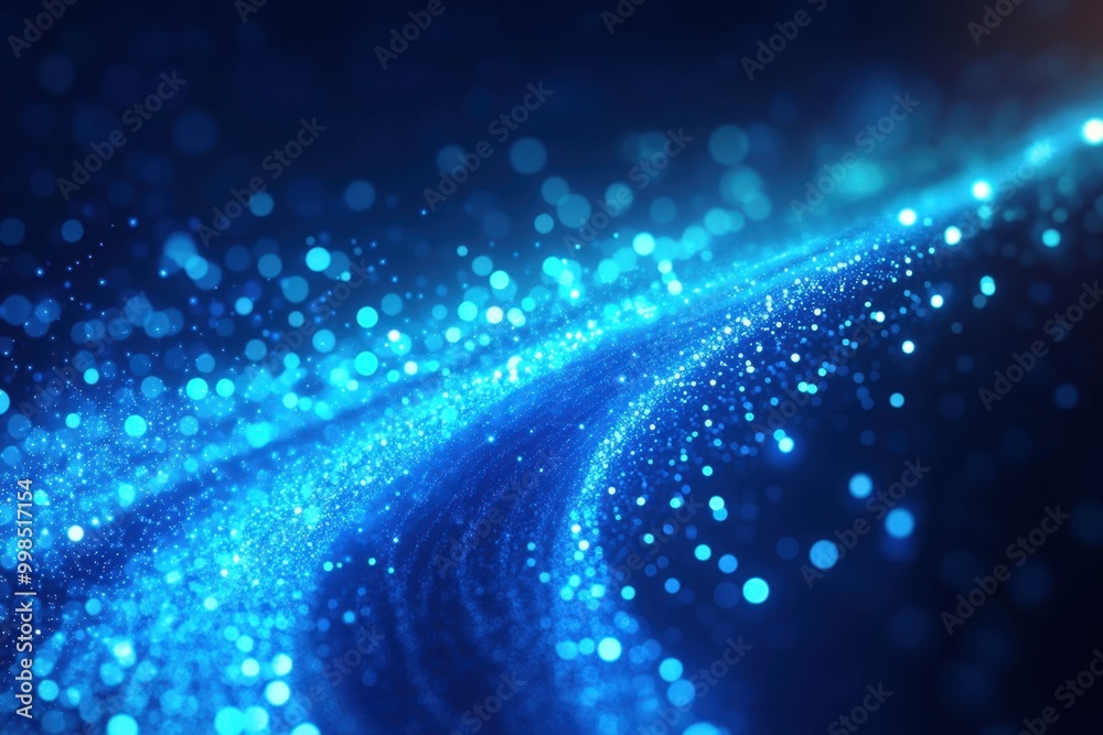 Canvas Prints abstract blue digital background with glowing dots and lines illustration of motion blur effect on a