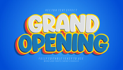 3d editable grand opening text effect title graphic style