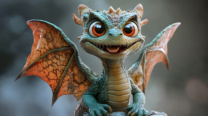 Obraz premium A Cartoon Character cute monster Dragon fantasy