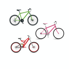 bicycle icons set vector 