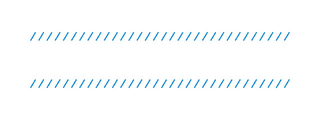 手書きのシンプルな斜めストライプの飾り罫 - 青いラインの見出しなどのフレーム素材