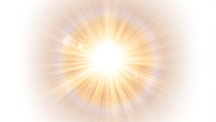 Obraz premium Sunlight Dazzling, Isolated on White Background, Vector Illustration