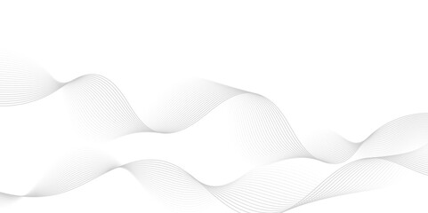 Gray wave curve lines abstract background with flowing particles. Digital energy waves technology concept. Modern backdrop design for business, presentation, banner.