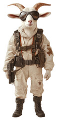 Fototapeta premium PNG Goat costumes wearing Pilot animal goat painting.