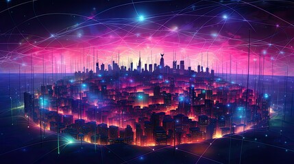 worldwide network connection, digital art illustration