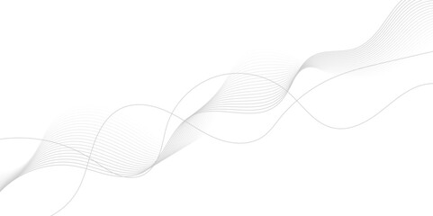 Gray wave curve lines abstract background with flowing particles. Digital energy waves technology concept. Modern backdrop design for business, presentation, banner.