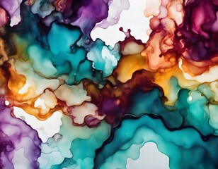 Alcohol ink texture. Fluid ink abstract background. 