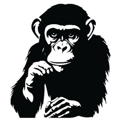 Chimpanzee Silhouette Vector Illustration – Creative Wildlife Art