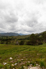 Hiking route across Carn Eighe, Glen Affric Scottish highlands