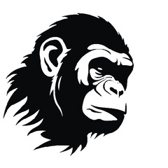 Chimpanzee Silhouette Vector Illustration – Modern, Minimalist Animal Art