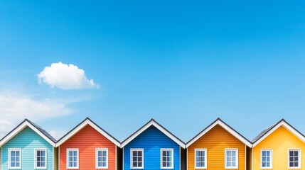 Colorful Houses Against Clear Blue Sky