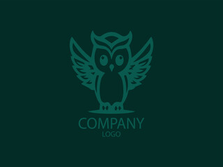 Obraz premium Vector Logo of a Cute Cartoon Owl, the Smart One Flying High, Illustration of an Owl Flying, an Excited Ghost in the Air