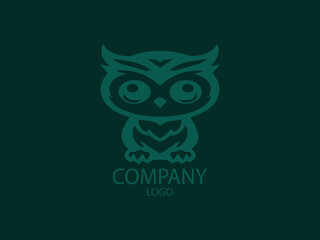 Vector Logo of a Cute Cartoon Owl, the Smart One Flying High, Illustration of an Owl Flying, an Excited Ghost in the Air