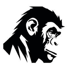 Chimpanzee Silhouette Vector Art – Perfect for Nature-Themed Design