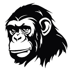 Chimpanzee Silhouette Vector Art – Perfect for Nature-Themed Design