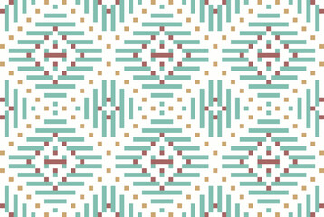 Boho Ethnic Design Pattern Easyfolk Embroidery, Aztec Geometric Ornament Print. Design for Carpet, Wallpaper, Clothing, Wrapping, Fabric