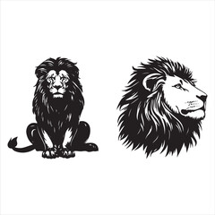 lion head isolated on white,head, lion, animal, vector, cartoon, wild, illustration, tattoo, cat, wolf, dog, mammal, mascot, face, isolated, black, silhouette, symbol, art, white, nature, animals, 