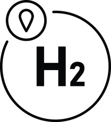 Hydrogen Vector linear icon, symbol. Editable Stroke. Vector illustration