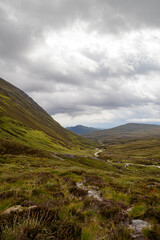 Hiking route across Carn Eighe, Glen Affric Scottish highlands