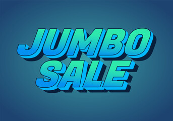 Jumbo sale. Text effect in modern colors with 3D style