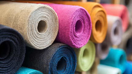 rolls of  cloth in a mazing color for digital marketing