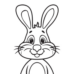 Obraz premium Sweet Rabbit Coloring Book Page for Kids Illustration