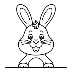 Obraz premium Rabbit Coloring Book Page for Kids Illustration