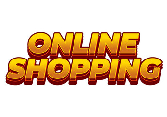 Online shopping. Text effect in 3D style with modern colors