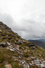 Hiking route across Carn Eighe, Glen Affric Scottish highlands