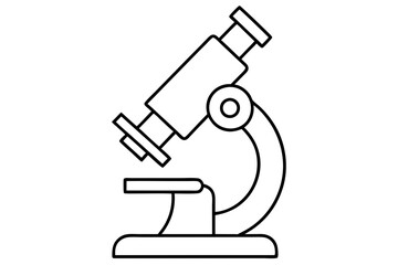  A microscope line art logo icon vector illustration.