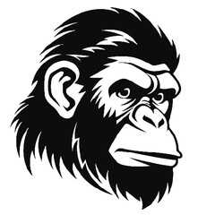 Chimpanzee Silhouette Illustration for Creative and Wildlife Theme