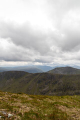 Hiking route across Carn Eighe, Glen Affric Scottish highlands