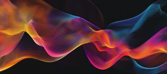 Obraz premium Dynamic Abstract Background with Vibrant Multicolored Flowing Lines