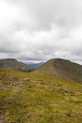 Fototapeta premium Hiking route across Carn Eighe, Glen Affric Scottish highlands