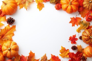 Autumn winter halloween thanksgiving background frame