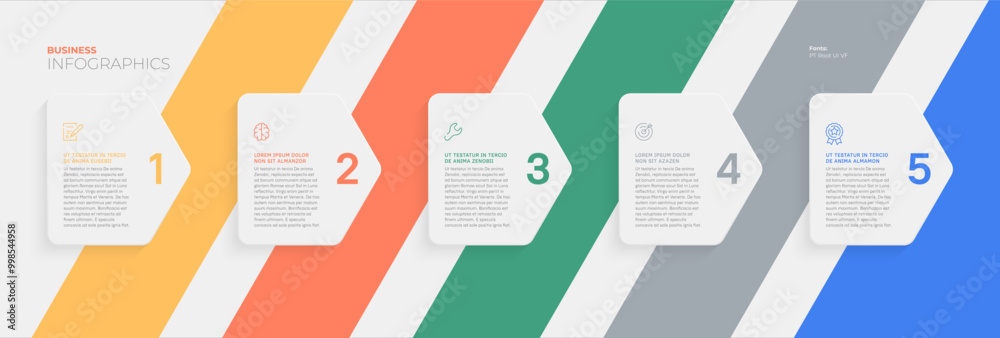 Wall mural five stages or five options. simple vector infographic template