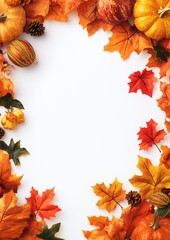 Autumn winter halloween thanksgiving background frame