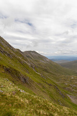 Hiking route across Carn Eighe, Glen Affric Scottish highlands