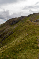 Fototapeta premium Hiking route across Carn Eighe, Glen Affric Scottish highlands