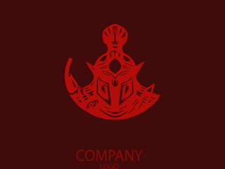 Warrior Helmet Vector Logo, High Detailed Steel Helmet Knight Helmet Design