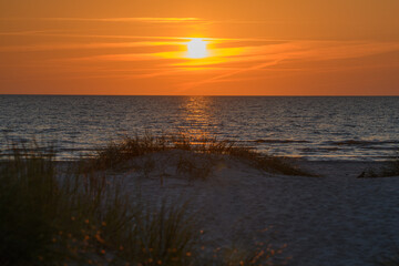 Sunset time, Baltic sea coast next to Liepaja, Latvia.