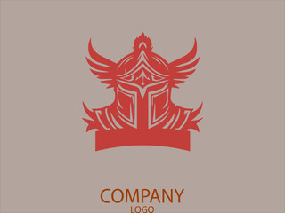 Warrior Helmet Vector Logo, High Detailed Steel Helmet Knight Helmet Design