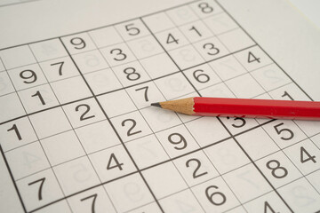 Sudoku puzzle, brain game for developing Alzheimer disease in senior patient.