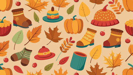 cozy fall fashion seamless pattern
