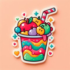 Obraz premium Colorful fruits Tea Bliss